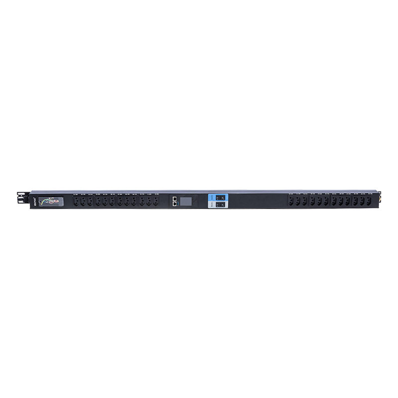 Ổ cắm Brazil 24 cửa hàng Bộ ngắt mạch từ chất lỏng 1.5U Giá đỡ thông minh TCP/IP dọc PDU