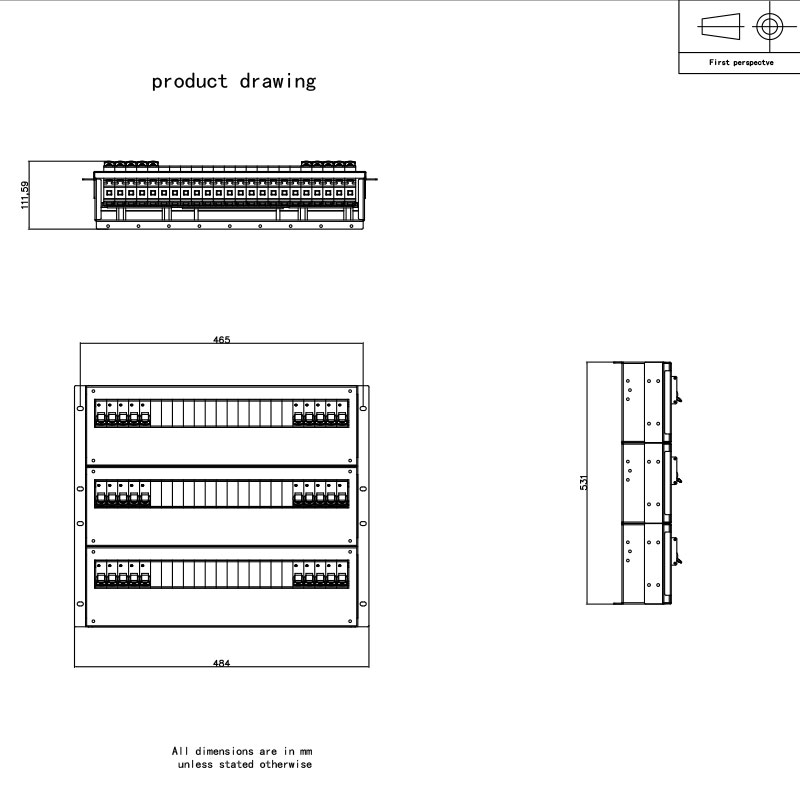 Giá đỡ ngang 9U Pdu màu xám