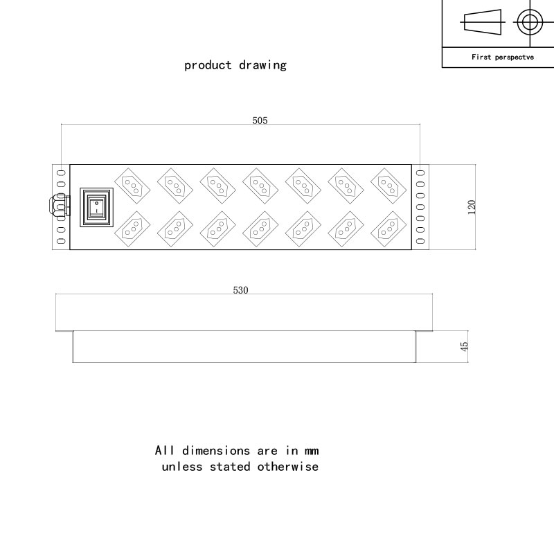 Pdu giá chuyển mạch dọc 14 ổ cắm Thụy Sĩ