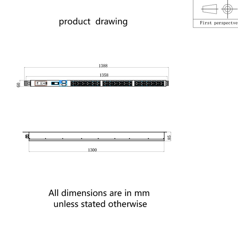 Giá chuyển mạch cầu dao dọc 3 pha 18 ổ cắm C19 Pdu