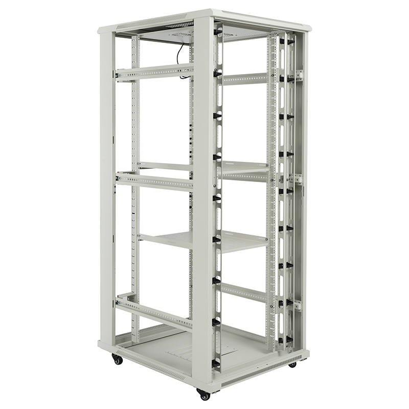 Tủ rack máy chủ cửa đơn đục lỗ phía trước/cửa đôi đục lỗ phía sau 18U-42U màu xám