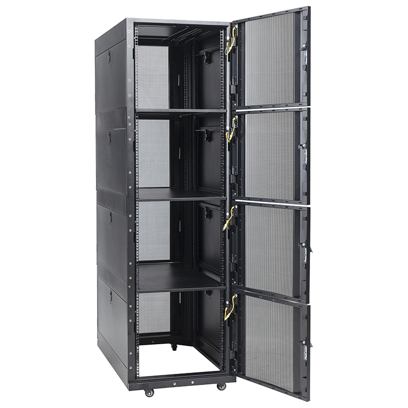 Tủ Rack 4 Ngăn Cửa đục lỗ Đen 42U 47U